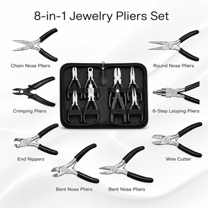8 in 1 Professional Jewelry Making Pliers Set with Storage Case <b>Wire</b> Wrapping Beading Repair <b>Craft</b> Tools Kit - Product Image 2