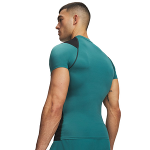 <b>Mens</b> Raglan Panel <b>Compression</b> <b>Shirt</b> Short Sleeve Crew Neck Tight Fit Quick Dry Athletic Base Layer Training <b>Shirts</b> OEM Wholesale - Product Image 2