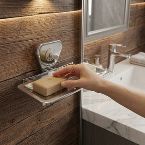 Support mural double pour savon en acier inoxydable, finition chromée, résistant à la rouille, robuste et écologique - Product Image 3