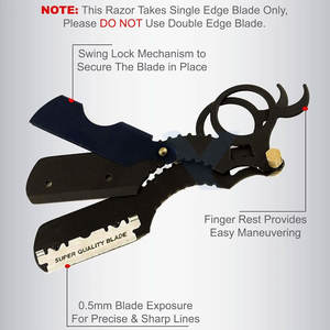 Navajas de Afeitar Profesionales para Hombre, Kit de Afeitado Preciso, Navaja de Seguridad para Barba, Shavette - Product Image 2