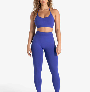 Ensemble de vêtements de sport pour femmes, vente en gros personnalisée, collection très prisée : soutien-gorge de sport taille haute et débardeur de yoga en coton pour le fitness - Product Image 2