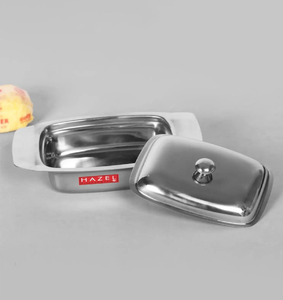 Nouvelle boîte à beurre classique en acier inoxydable avec couvercle, plateau à fromage, boîte à beurre pour dîner, boîte à beurre en acier inoxydable avec couvercle, plateau de service - Product Image 3