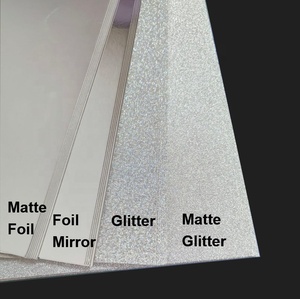 12x12 Luxury Silver Cardstock Glitter Foil Mirror Specialty Art Craft Paper for DIY Craft Cardmaking <b>Scrapbooking</b> Journals - Product Image 2