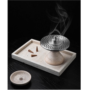 Elegant Brushed Stainless Steel Oud Censer Perforated Filigree Cover Eco-Friendly Carton Packed <b>Decorative</b> <b>Accent</b> - Product Image 1