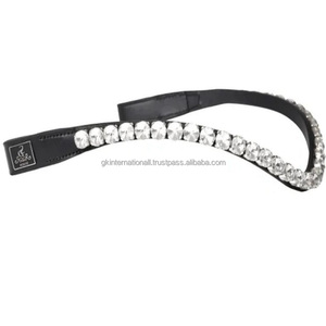 Fourniture en gros de qualité supérieure en cuir en forme de vague profonde avec strass et cristaux étincelants - Product Image 1