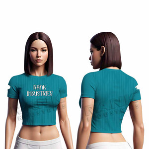 Personaliza tu propio diseño de camisetas cortas casuales para mujer, camisetas cortas de talla grande, camisetas cortas para mujer más vendidas en oferta - Product Image 3
