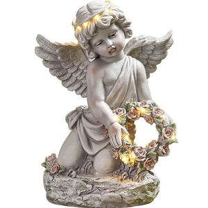 Décoration de jardin en forme d'ange avec LED solaire certifiée IP65, petite taille, batterie incluse - Product Image 1