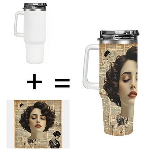 Gobelet isotherme en acier inoxydable 40 oz avec poignée pour usage au bureau - Product Image 1