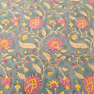 100% pur coton tissu beau tissu imprimé de bloc de main floral indien pour femmes et garçons vêtements Jeans sacs et couvertures filles - Product Image 1