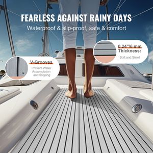Tappeto Nautico Autoadesivo in Schiuma EVA Antiscivolo 239,9 cm x 116,1 cm con Bordo Scanalato 2,75 m² per Barche e Yacht - Product Image 2