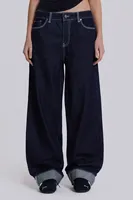 Jean en denim décontracté taille haute ample à jambe large imprimé léopard respirant et écologique style Y2K pour femme avec broderie logo personnalisée