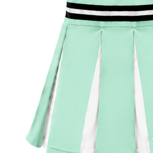 Jupe plissée vert menthe personnalisée pour femmes, taille haute, uniforme d'équipe sportive, performance de danse, entraînement, compétition - Product Image 3