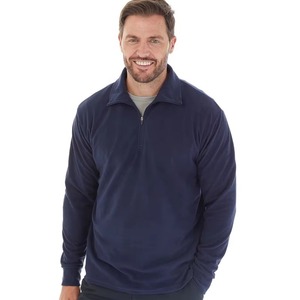 Custom Logo Mens Hoodies Premium Cotton Fleece <b>Sweatshirt</b> Winter Fashion Wholesale OEM Men's <b>Navy</b> Blue Quarter Zip Fleece Pullov - Product Image 2
