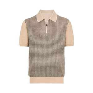 Men's Oversized Heavyweight Polo Shirt Knitted Cotton Short Sleeve Streetwear Casual Polo Shirt Wholesale - Product Image 1
