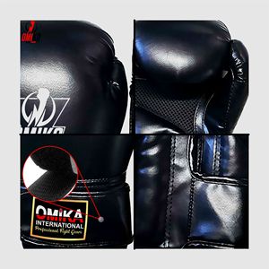 OMIKA Custom OEM Training Lightweight Full Finger Boxing Gloves Premium Leather Adjustable for Wrist Strap Breathable Unisex - Product Image 3