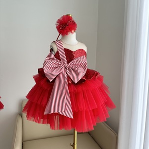 74 Girls <b>Sequin</b> Princess Dress Sparkling Bodice Large Side Bow Layered Tulle Skirt <b>Flared</b> Party Dress with Matching Back Bow - Product Image 3
