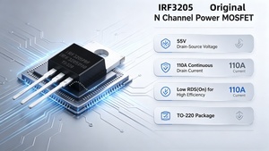 Transistores Originales en Stock <span class=keywords><strong>IRF3205</strong></span> IRF3205PBF MOSFET de Potencia de Canal N 55V 110A a 220 VCC, Transistor IC de Conmutación Rápida con Bajo RDS-on - Product Image 2
