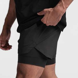 RTS Product Gym Shorts Double <b>Layer</b> Training Men Sportswear Swim Polyester Mesh Gym Shorts Two <b>Layer</b> Short For Men Breathable - Product Image 3