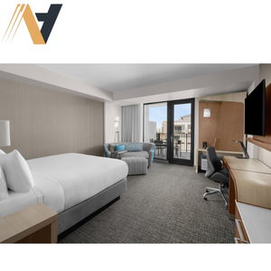 เฟอร์นิเจอร์ห้องนอนโรงแรมคุณภาพสูง Courtyard Marriott ทำจากไม้ MDF ลายไม้โอ๊ค ขนาด Twin XL และ King ทนทาน ดีไซน์ทันสมัย ผลิตในเวียดนาม รับผลิตแบบ OEM ODM - Product Image 1