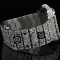 Jam Tangan Imperial Jewels Mewah Terbaru Berlapis Moissanite Penuh, Mekanik, Baja Anti Karat, GPS, Casing Persegi, Tahan Air 10 Bar, Dilengkapi Tanggal
