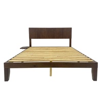 Meubles de chambre à coucher modernes et personnalisés Lit en bois queen size avec tête de lit plate-forme personnalisée Fabriqué au Vietnam