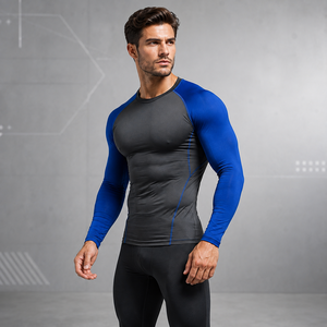 Quick Dry Eco-Friendly Breathable Polyester Fabric Raglan Sleeve Design Second <b>Skin</b> Long Sleeve Shirt Custom Sublimation - Product Image 2