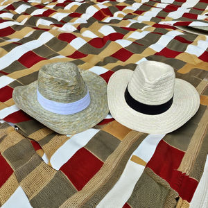 Vietnam tissé à la main 100% naturel élégant paille Cowboy chapeau quotidien décontracté en plein air fêtes sport pêche voyage tous les âges - Product Image 1