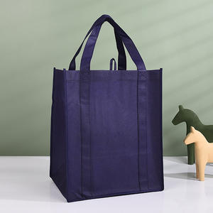 Commercio all'ingrosso Custom Private Label W Die D Cut Handle Grocer Tote borse per la spesa in tessuto Non tessuto laminato ad ultrasuoni riutilizzabili in Pp con Logo - Product Image 1