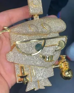 Pendentif personnalisé pour femme en moissanite ronde de 5,50 carats, Tishya Diamond, en argent sterling 925 plaqué or rose - Product Image 1