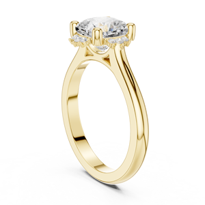 Anillo de Compromiso Clásico de Oro Amarillo de 14K para Mujer, con Diamante Cultivado en Laboratorio de 2 Quilates con Corte Cojín, Certificado por IGI, para Aniversario o Boda, de Aries Jewel - Product Image 3