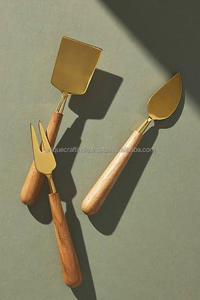 Ensembles d'ustensiles de cuisine à manche en bois | Cuillères en acier inoxydable de qualité supérieure pour un dîner élégant, des cadeaux de restaurant et de la vaisselle à la maison - Product Image 6