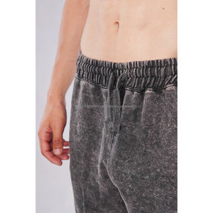 Pantalones cortos de algodón para hombre, ropa de calle corta con logotipo personalizado y lavado ácido, 380gsm, alta calidad, Verano - Product Image 2