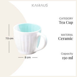 Stunning Vintage Pastel-Coloured Ceramic <b>Tea</b> <b>Cup</b> Set 6 Durable Porcelain 200ml Capacity Custom Cute Handle for Afternoon <b>Tea</b> - Product Image 4