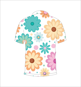 Polo Retro Floral Personalizado, Transpirable y Ligero, Ropa Deportiva para Golf, Manga Corta, Sublimación, Prenda Botánica - Product Image 2