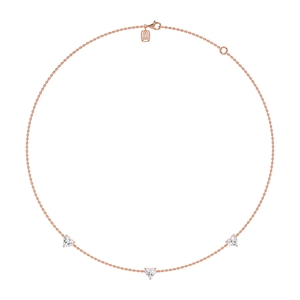 สร้อยคอ Adore Trinket ดีไซน์หรูหราและสง่างาม ทำจากเงินแท้ 9KT, 10KT, 14KT, 18KT ประดับเพชรทรงหัวใจเพาะเลี้ยงในห้องปฏิบัติการ เหมาะสำหรับเป็นของขวัญสำหรับผู้หญิง - Product Image 3