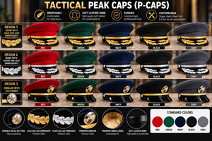 Handmade ceremonial <b>peak</b> <b>cap</b> for scouts & security with custom green 3D embroidery badge manufacture ISO valid all-season p-<b>cap</b> - Product Image 6