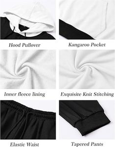 Conjunto deportivo de 2 piezas con bloques de color, sudadera con capucha y pantalones de chándal de forro polar. - Product Image 5