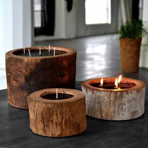 <b>Wooden</b> Tea Light Holder Set Round Handmade Wood Candle Holders for Home Decoration by Curio Craft - Product Image 3