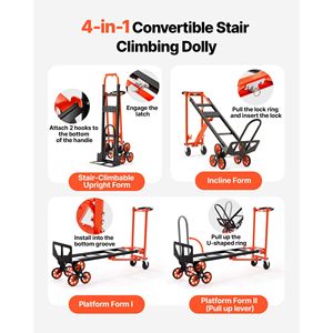 Carrello Industriale Pieghevole 3 in 1 per Scale, Capacità Massima 350 kg, con Ruote e Manico in PP - Product Image 3