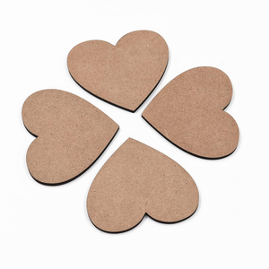 Posavasos de MDF en Forma de Corazón, Posavasos de Madera de 6 mm de Grosor, Alfombrillas y Almohadillas Antideslizantes, Diseño Sólido - Product Image 1