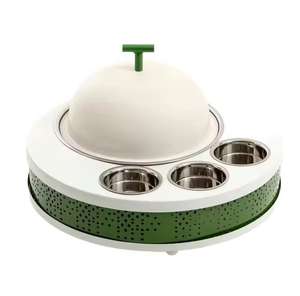 Cacerola de Acero Inoxidable de Lujo con Base Decorativa de Perlas y Tapa de Cúpula, Olla para Servir Buffet, Vajilla para Hoteles y Restaurantes - Product Image 3