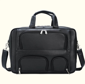Classic <b>Men's</b> premium Quality Genuine Cow <b>Leather</b> Briefcase With Buckle Closure And Adjustable Strap For Business Use - Product Image 1