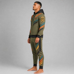 Conjunto Deportivo para Hombre, Estilo Urbano, con Estampado Puff, Tela Gruesa, Corte Holgado, Estampado Tridimensional Elegante, Ideal para Coleccionistas de Moda - Product Image 5