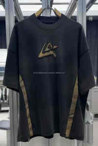 Camiseta personalizada desgastada que cambia gradualmente de color Camiseta de manga corta para hombres - Product Image 3