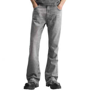 Men's Classic Light Blue <b>Color</b> Wash Ripped Denim Jeans Straight Fit 5 Pockets Style Designer Fashionable Man Jeans Pants - Product Image 1
