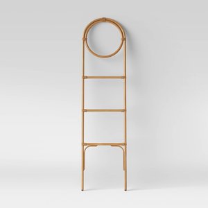 Toallero de pie para decoración del hogar, organizador de toallas de ratán sostenible, escalera para colgar toallas - Product Image 2