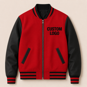 Veste de sport respirante coupe-vent sur mesure de haute qualité pour hommes, manches en cuir, streetwear, grande taille, personnalisable - Product Image 2