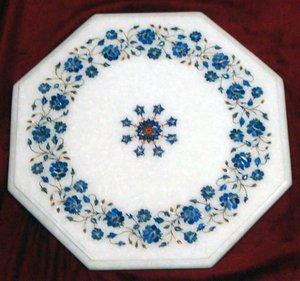 Unique And Antique Design Square Shape Pure White Marble With Good Finishing And Polished Inlay <b>Table</b> <b>Top</b> For Home <b>Decoration</b> - Product Image 4