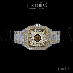 Reloj de Diamantes Moissanite Elegante para Unisex, Reloj de Pulsera de Lujo con Brillantes, Disponible al Mejor Precio, Venta al Por Mayor - Product Image 4
