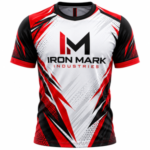 Camiseta de poliéster sublimada personalizada Iron Mark para hombre, transpirable, de manga corta, uniforme de equipo con detección de aguja de fusión sin costuras - Product Image 2